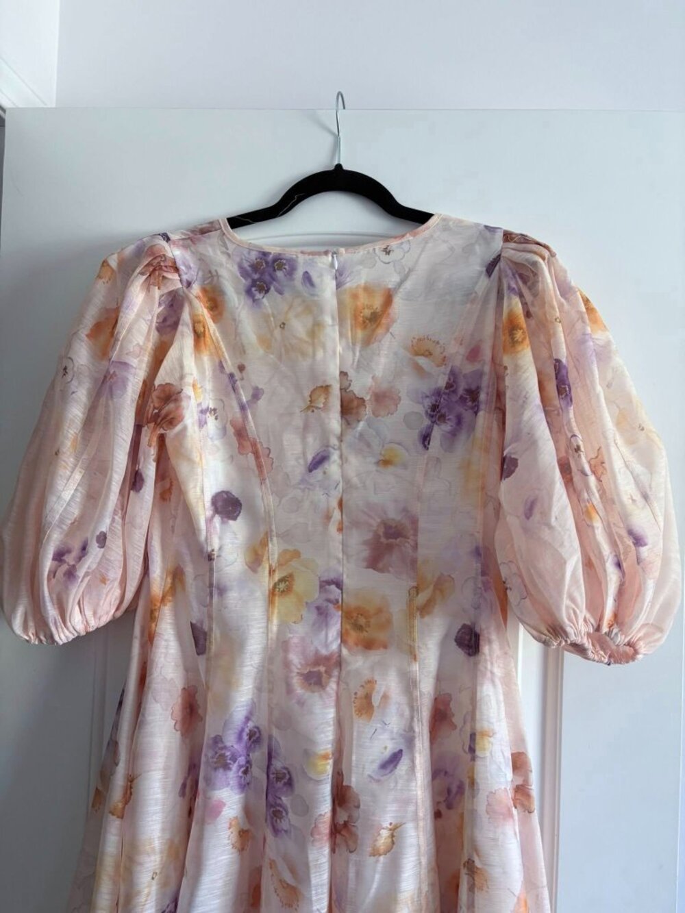 Summer Invite Apricot Floral Print Puff Sleeve Maxi Dress - Picture 7 of 8